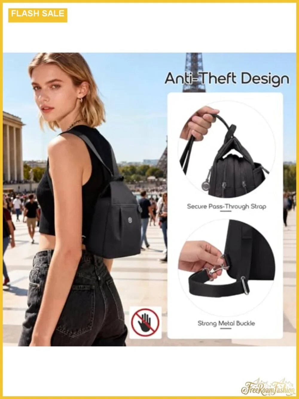 3-in-1 Convertible Sling Backpack Anti-Theft Crossbody Bag with Wallet Oxford